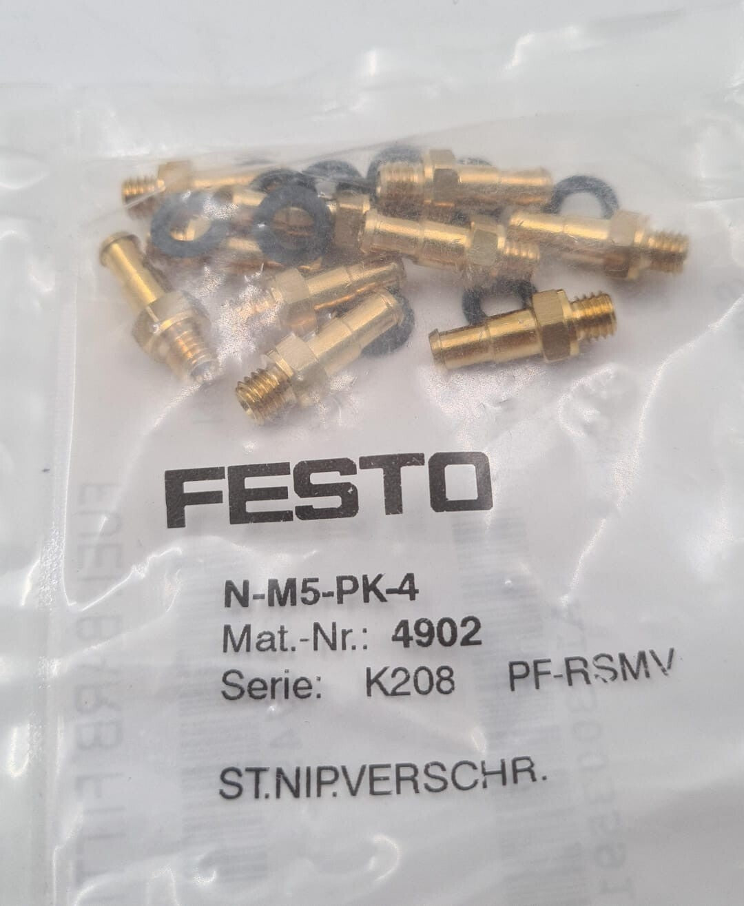NEW - FESTO N-M5-PK-4 4902 K208 Hose Fitting Connector (10 PCS)