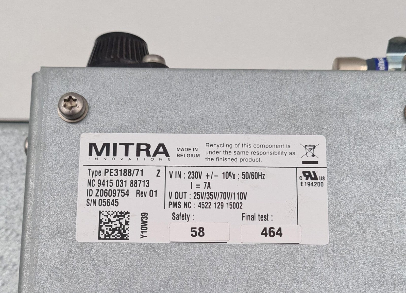 MITRA Power Supply PE3188/71 NC 9415 031 88713 Z0609754 Philips 4522 129 15002