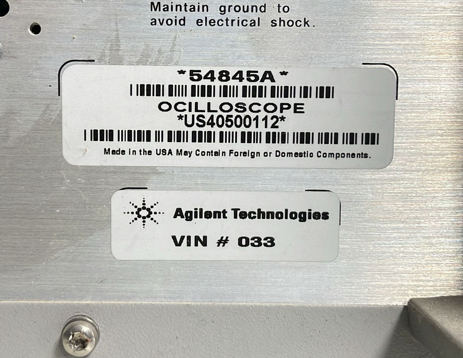 Agilent 54845A Infiniium Oscilloscope 1.5 GHz - 8 GSa/s **AS IS