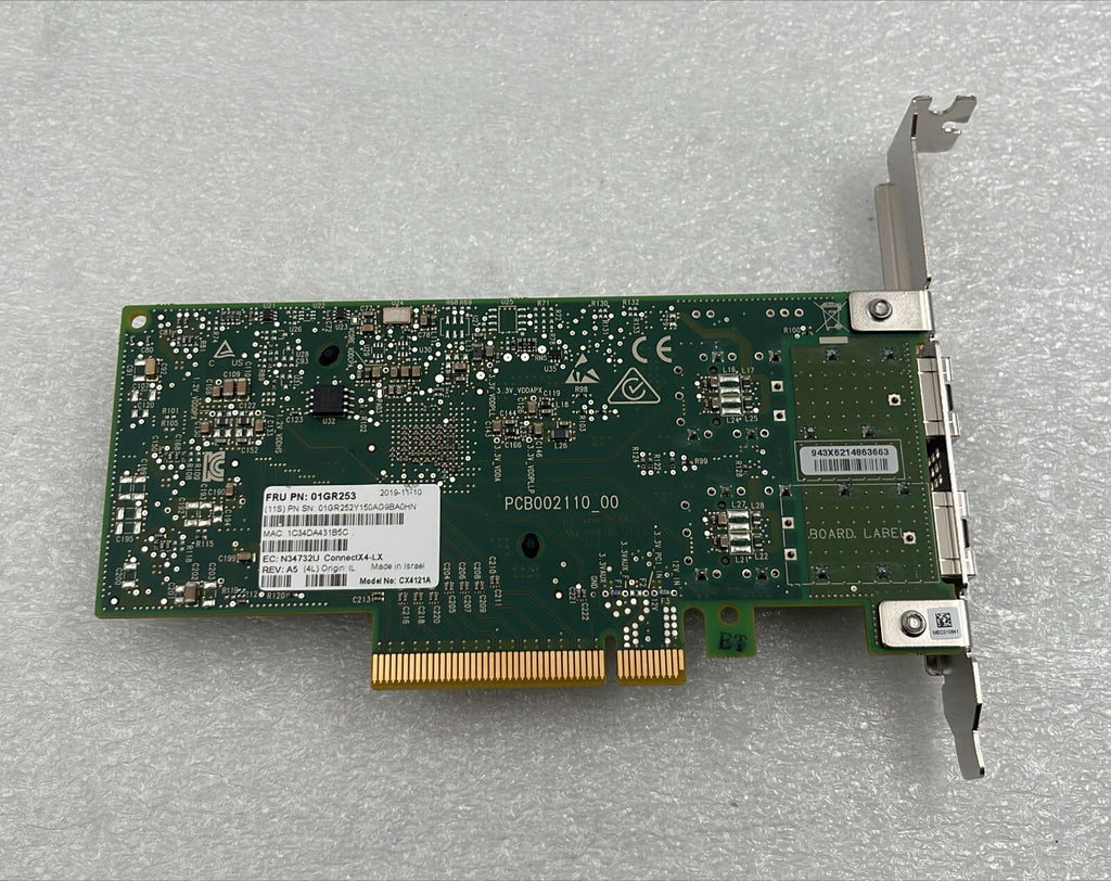 [LOT 4 PCS] Lenovo Mellanox 01GR253 01GR252 Dual Port Interface Card CX4121A
