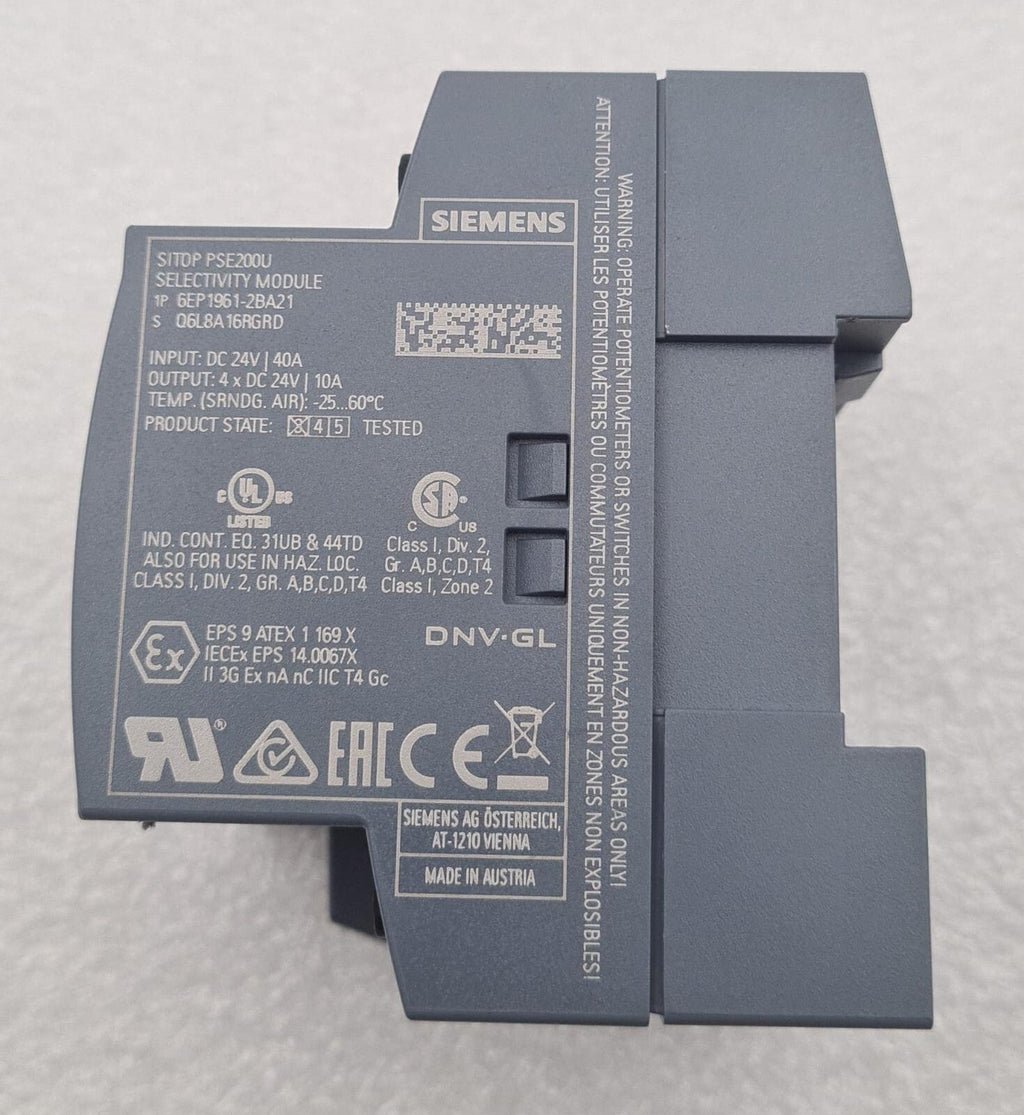 SIEMENS SITOP PSE200U Selectivity Module 6EP1961-2BA21 24V 10A