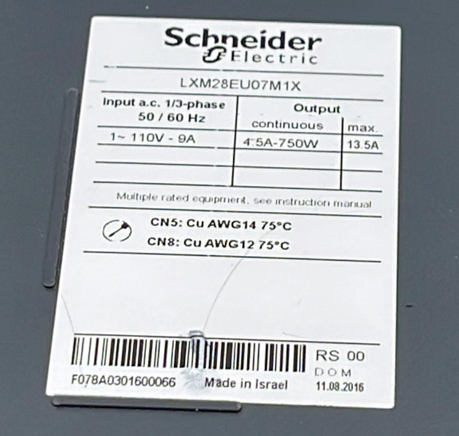 Schneider Electric 750W Encoder Feedback Motion Servo Drive LXM28EU07M1X