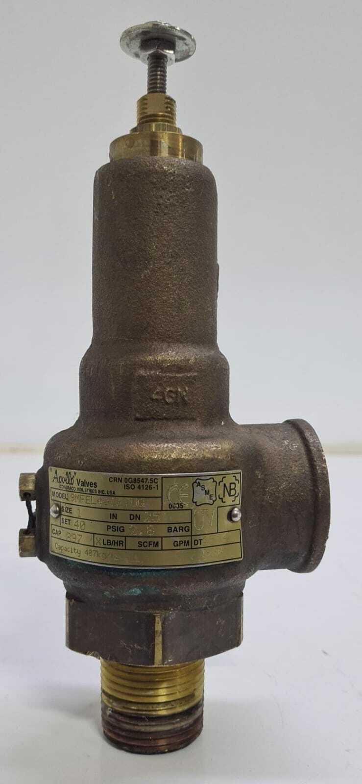Apollo Steam Safety Valve 19MFEL40CETUQ 40 psi 2.8 BARG 407kg/hr SIZE 1