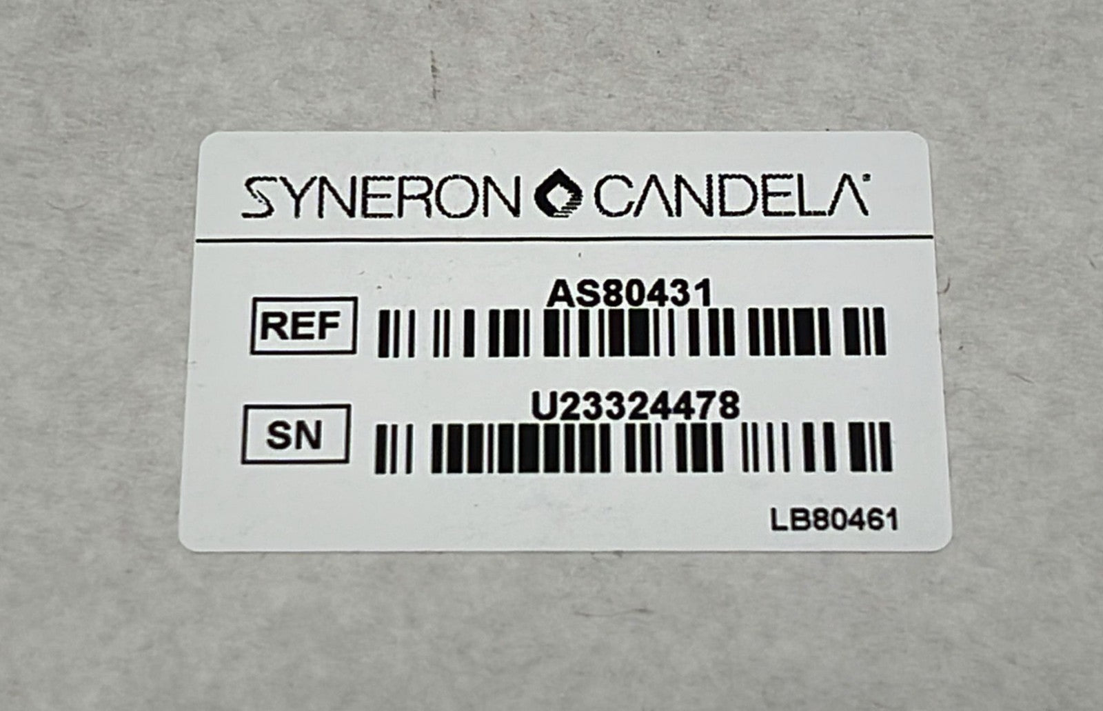 Syneron Candela AS80431 PCB label close-up