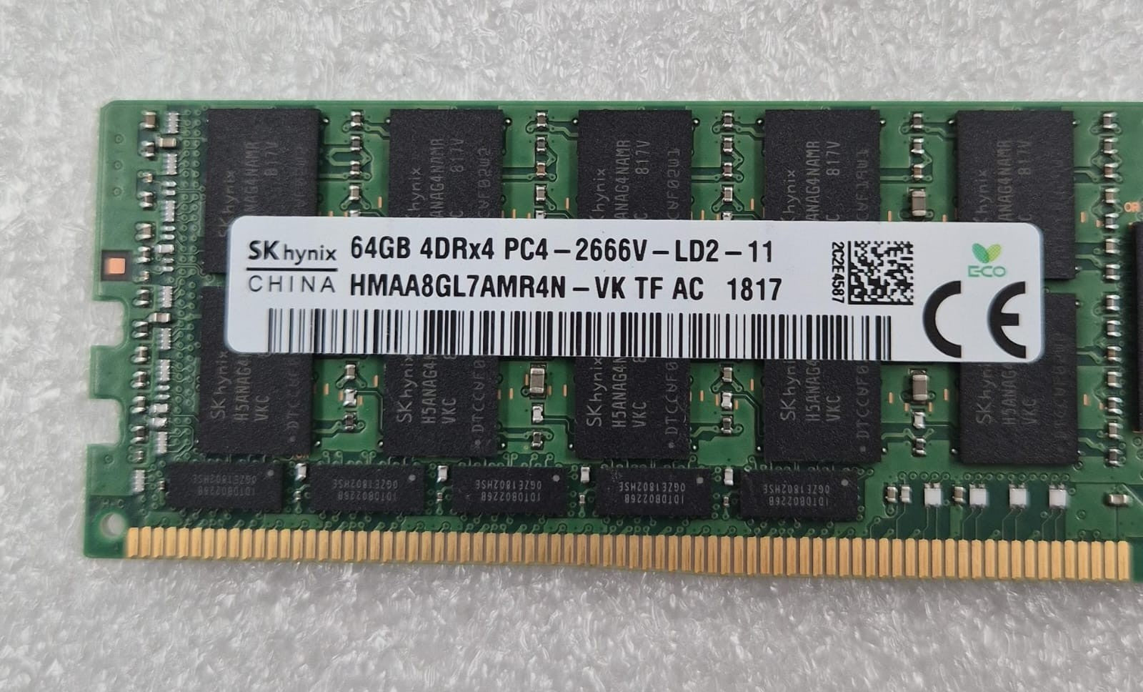 SK Hynix 64GB 4DRx4 PC4-2666V HMAA8GL7AMR4N-VK Server Memory RAM LENOVO 01DE975
