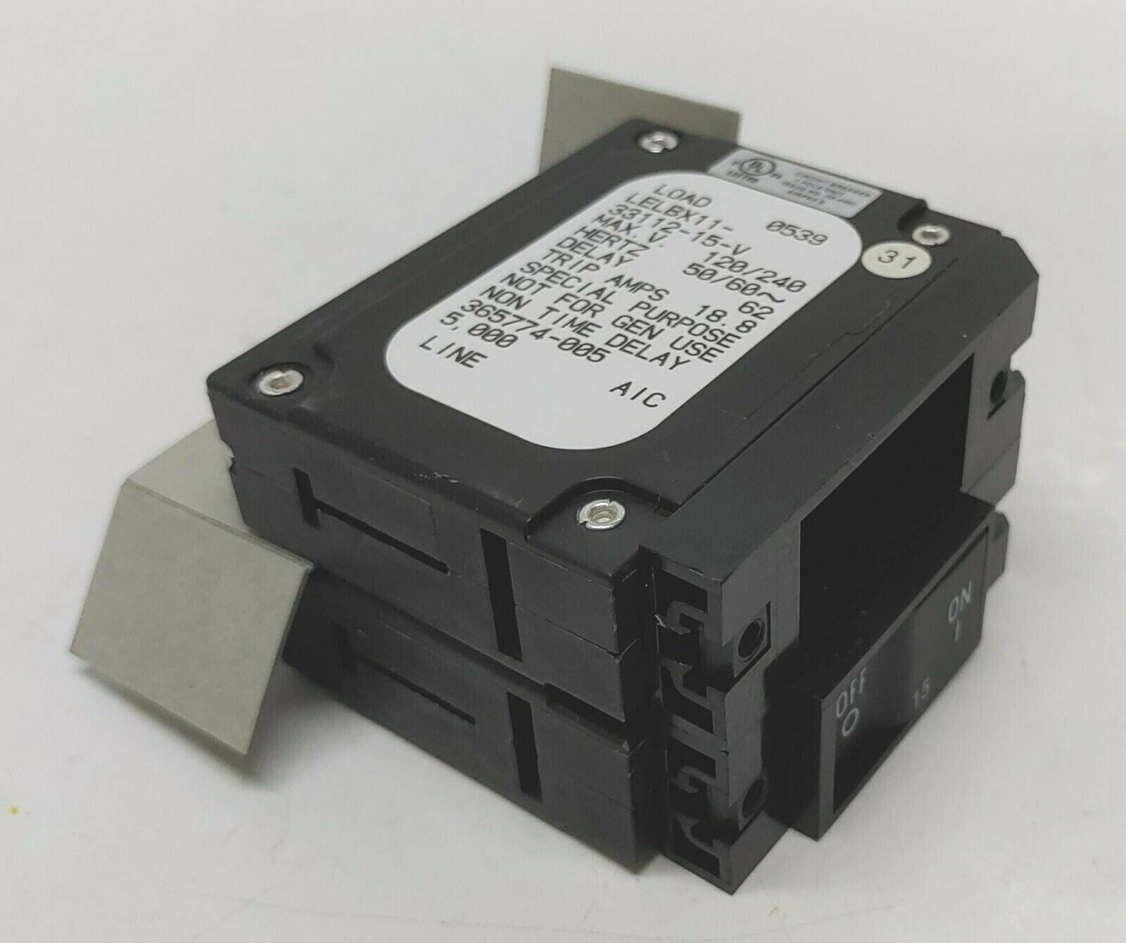 [LOT 12 PCS] Airpax SP Circuit Breaker LELBX11-33112-15-V 250V Load 0539