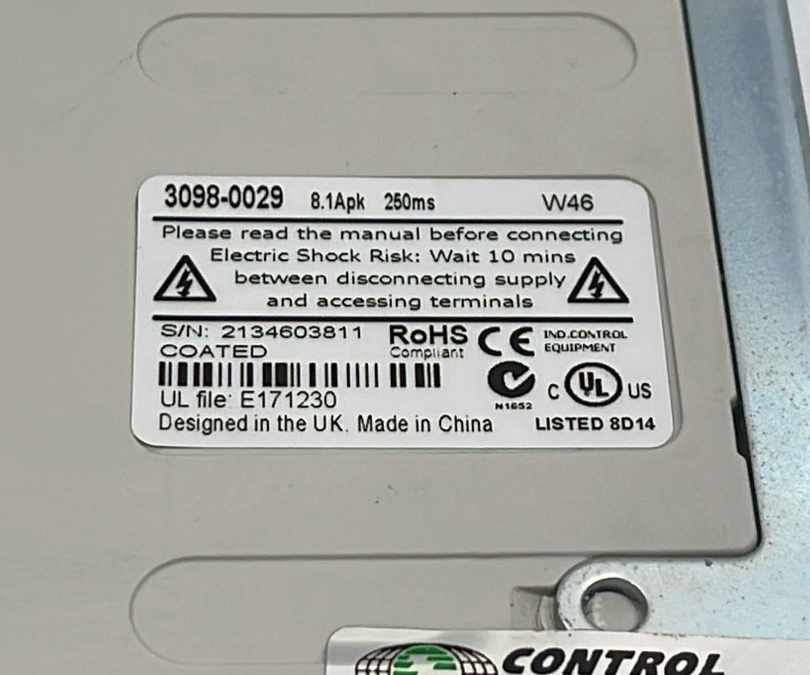 Digitax ST power input connector detail