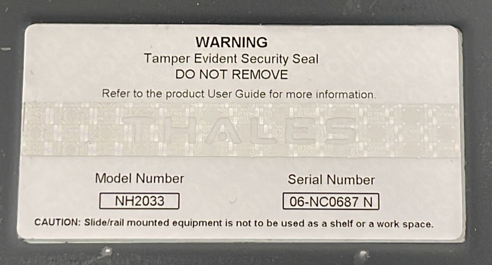 THALES CIPHER nShield Connect 500 NH2033 Manager Network Hardware Security