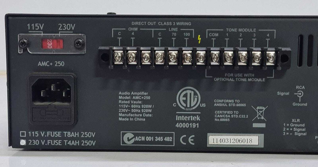 Australian Monitor Installation Series AMC +250 Audio Amplifier Mixer Rackmount