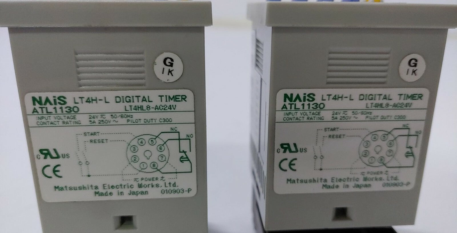 [LOT OF 2] NAIS LT4H-L DIGITAL TIMER ATL1130 LT4HL8-AC24V