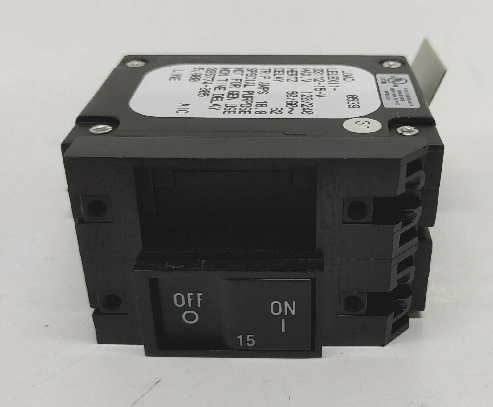 [LOT 12 PCS] Airpax SP Circuit Breaker LELBX11-33112-15-V 250V Load 0539