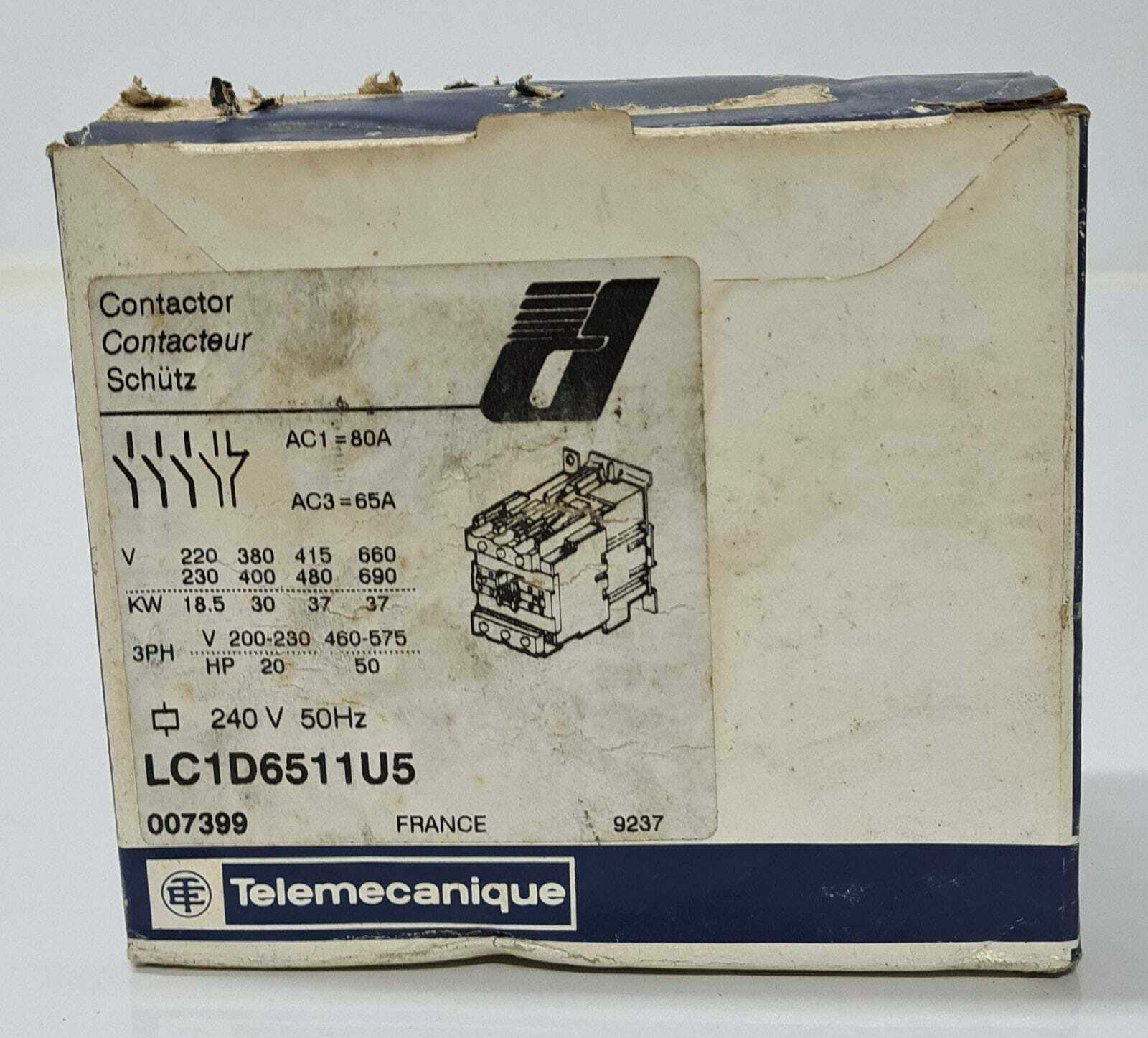Telemecanique Contactor LC1 D6511U5 240V 50HZ