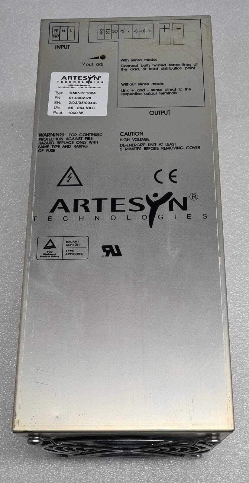 ARTESYN SMP/PF1024 91.0002.28 POWER SUPPLY 1000 W ** AS-IS