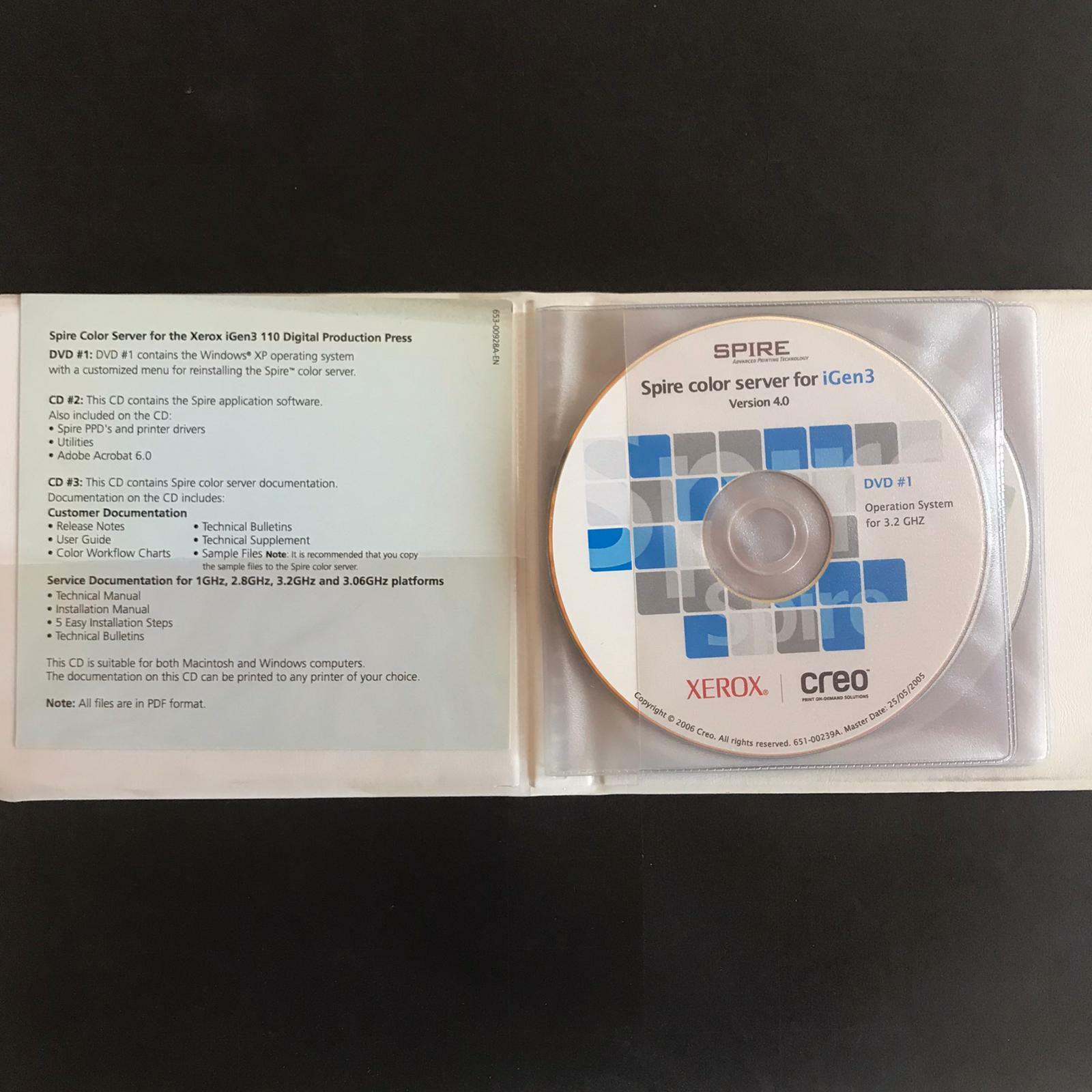 Creo Spire Color Server Xerox igen3 Ver. 4.0 Software & Documentation 634-00289A