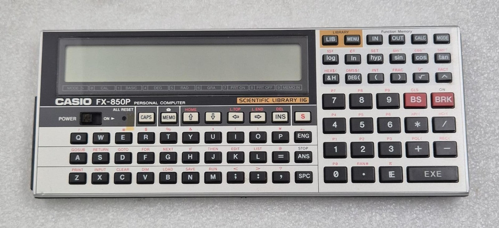 CASIO FX-850P Programmable Personal Computer Scientific Library 116 **AS-IS**