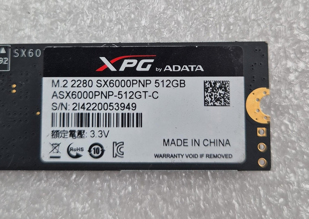 [LOT 4 PCS] ADATA XPG M.2 2280 SX6000PNP 512GB Solid State Drive