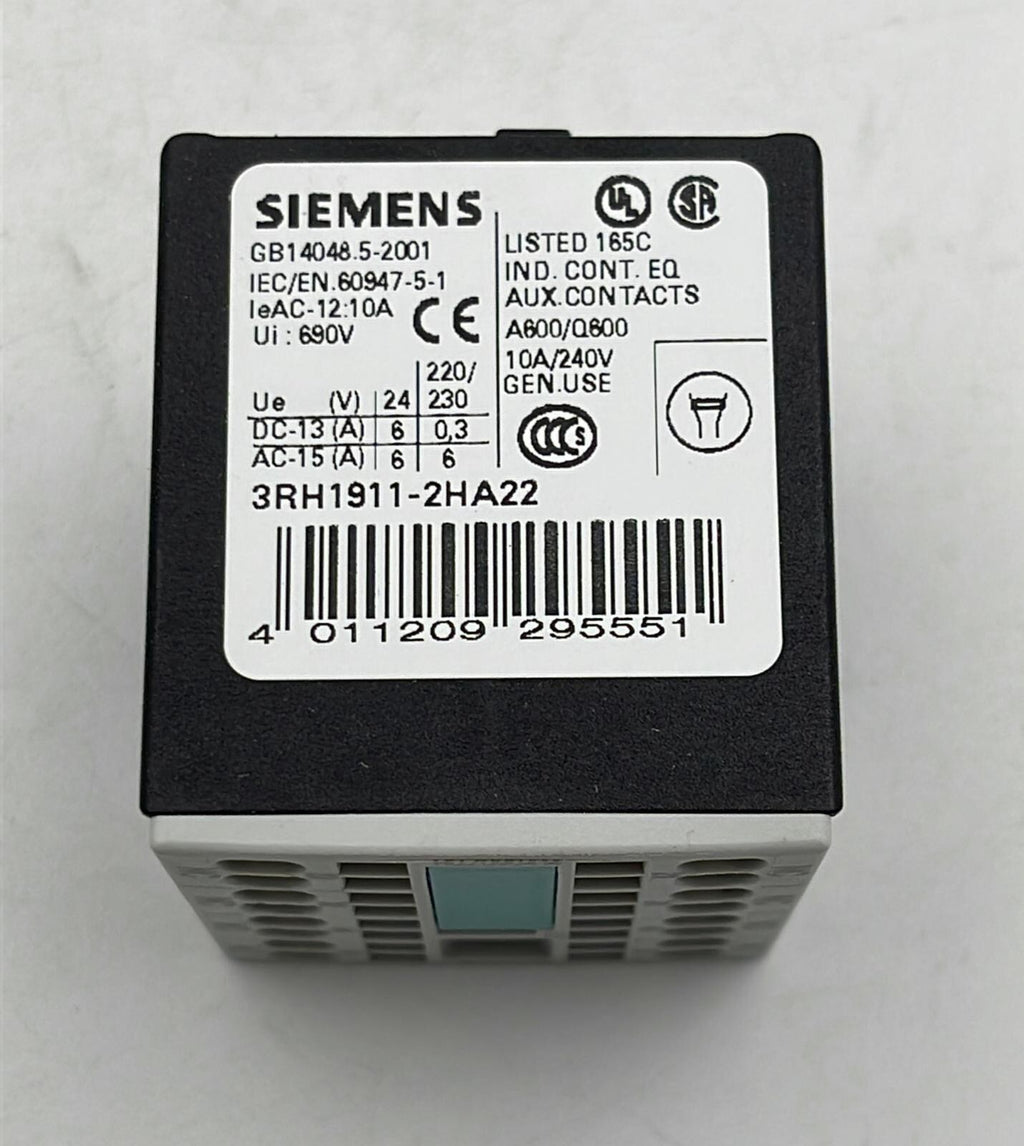 [LOT OF 7] Siemens 3RH1911-2HA22 Auxiliary switch block 2NO + 2NC