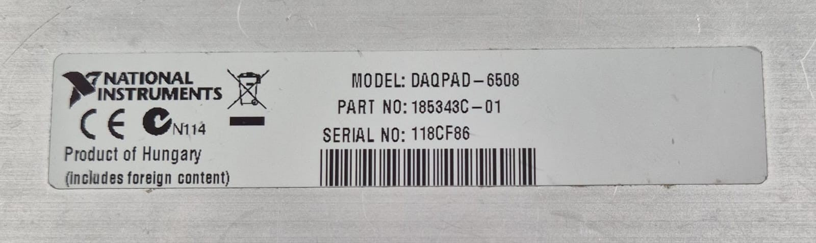 NATIONAL INSTRUMENTS DAQPad-6508 96-bit Digital I/O for USB PLC Module
