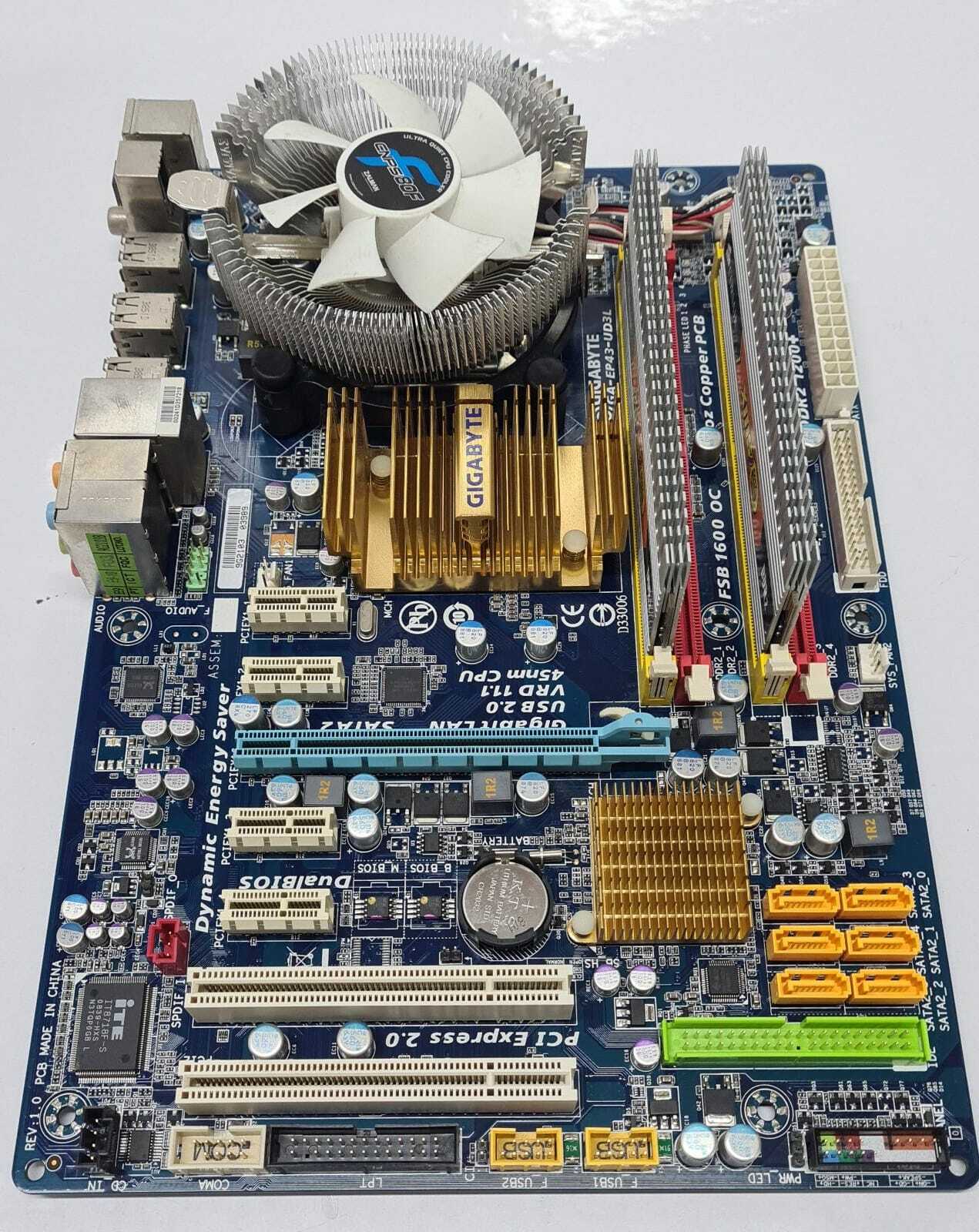 Gigabyte GA-EP43-UD3L Motherboard CPU Intel E7400 SL89Y LGA775 2* RAM CM2X2048