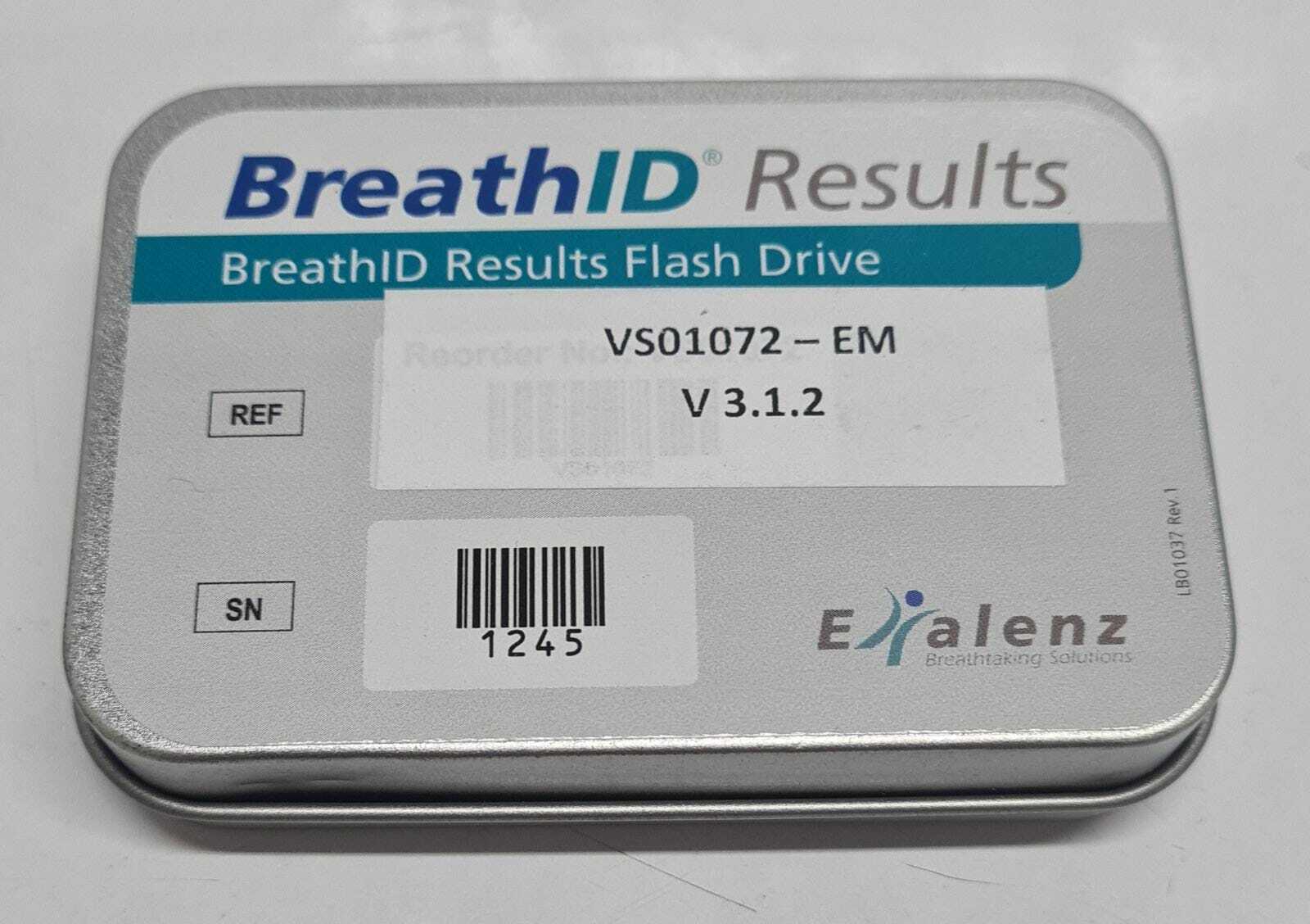 [LOT OF 4] BreathID Results Exalenz Flash Drive VS01072- EM V 3.1.2 IDN-6556-17
