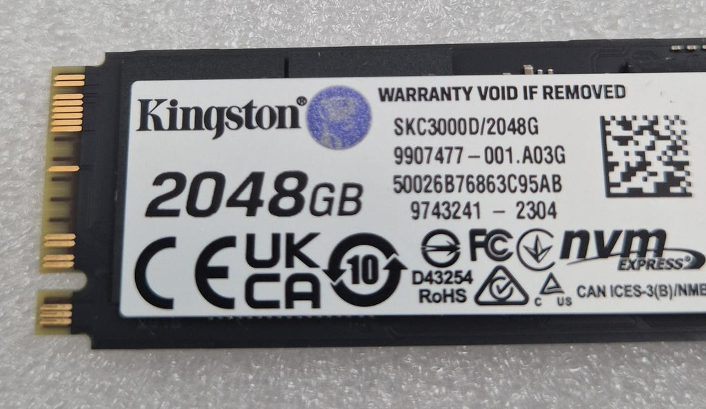 Kingston KC3000 PCIe 4.0 NVMe M.2 2TB 2048GB Internal SSD SKC3000D/2048G PCIe