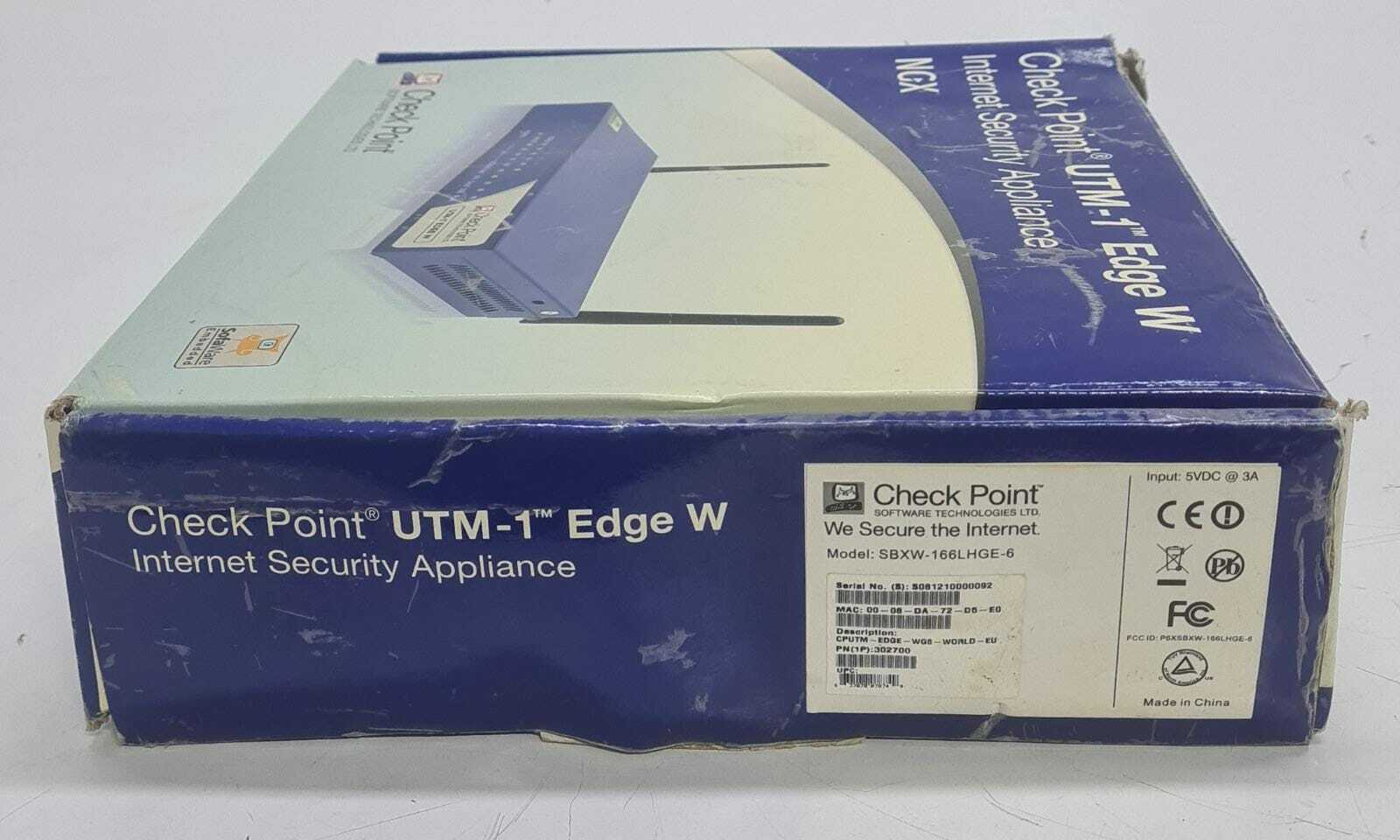 CheckPoint UTM-1 EDGE W SBXW-166LHGE-6 Internet Security Appliance - Full Set