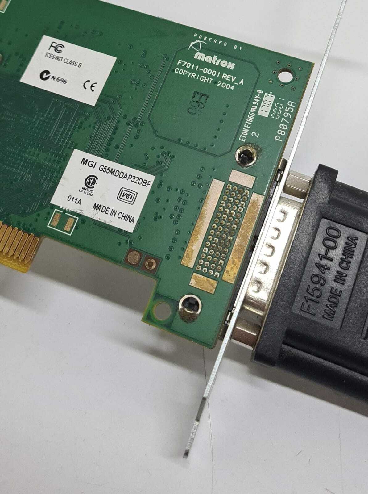 Matrox G550 F7011-0001 Low-Profile 32MB PCI Dual Video G55MDDAP32DBF & F15941-00