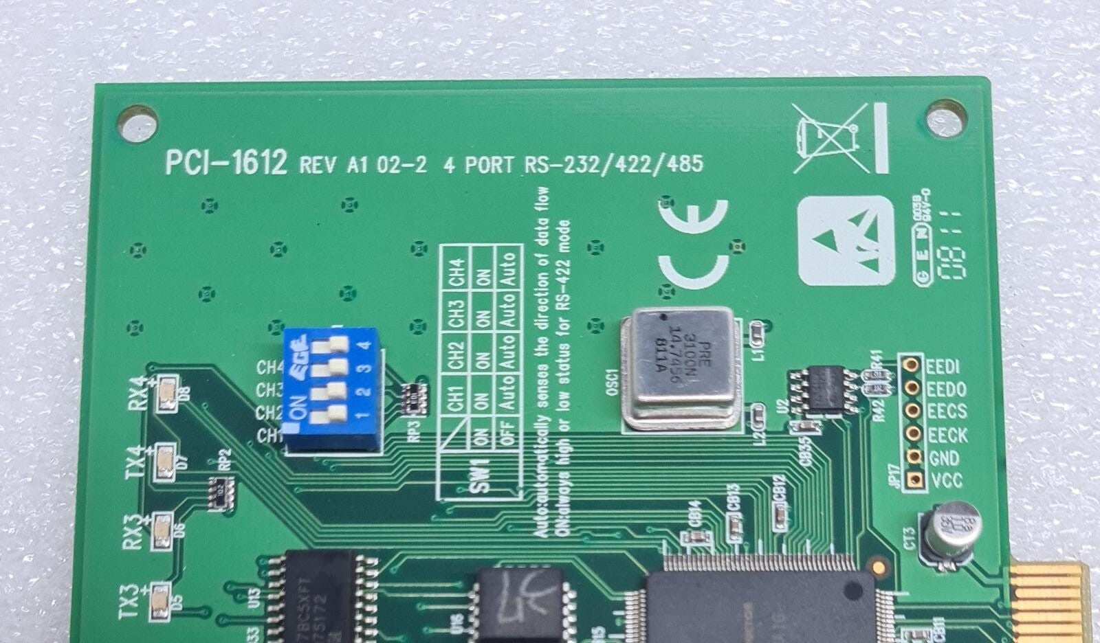 Advantech PCI-1612 REV A1 02-2 4-Port RS-232/422/485 Communication Data...