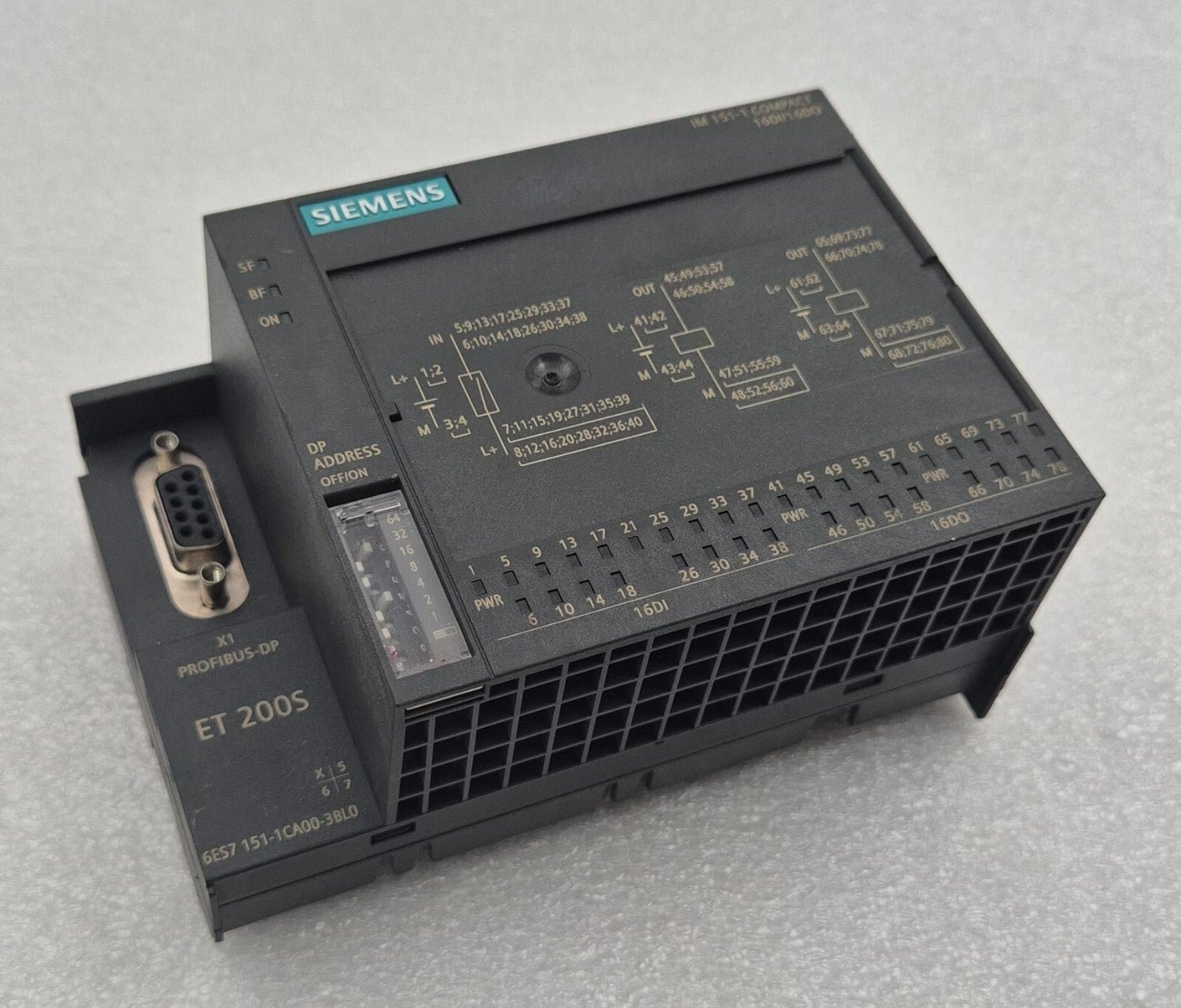 SIEMENS SIMATIC S7 6ES7 151-1CA00-3BL0 PROFIBUS MODULE ET 200S IM151-8 16DI/16DO