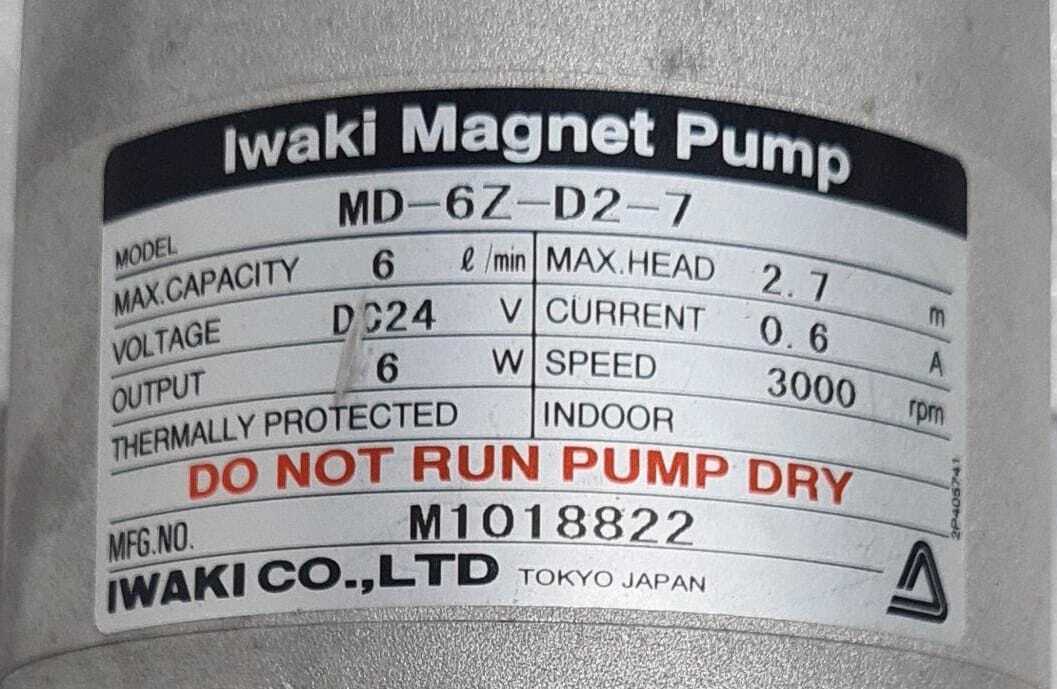 Iwaki Magnet Pump MD-6Z-D2-7 6 l/m 24V 6W 3000 rpm