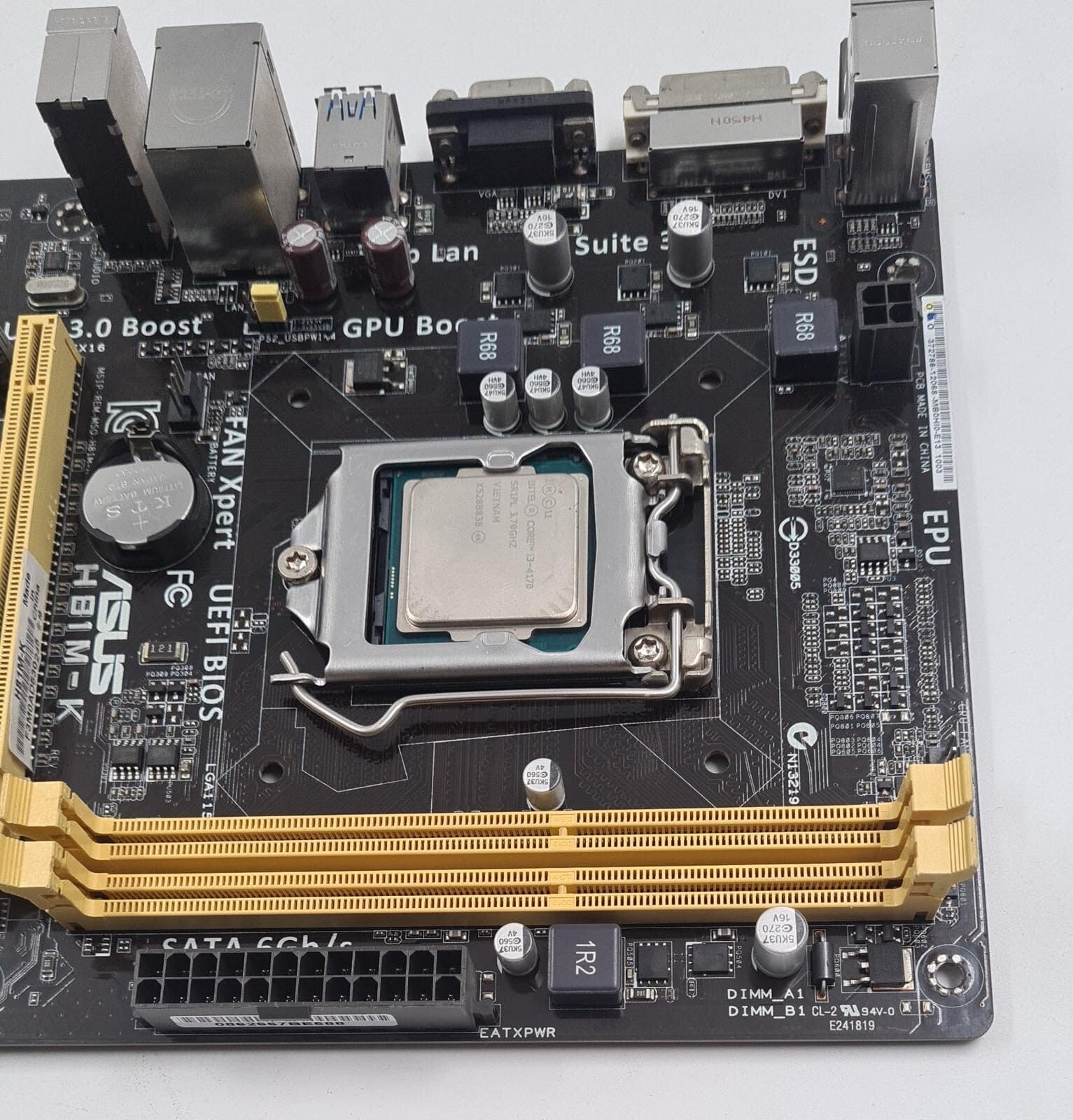 ASUS H81M-K DDR3 USB3.0 ATX LGA1150 Motherboard W/ Intel i3-4170
