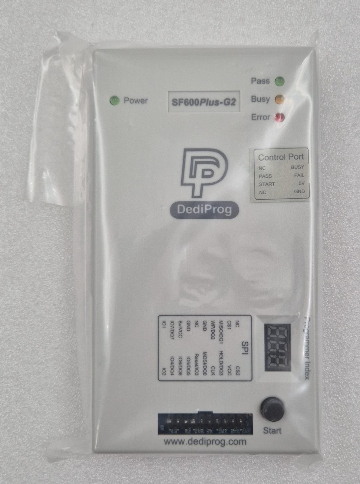DediProg SF600Plus-G2 programmer front view with USB interface