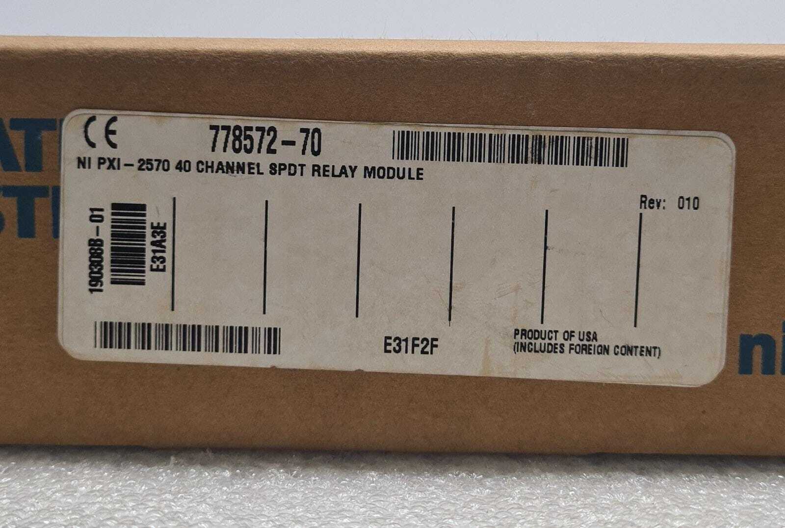 NEW - National Instruments NI PXI-2570 40 SPDT Relay Module Assembly 190308B-01