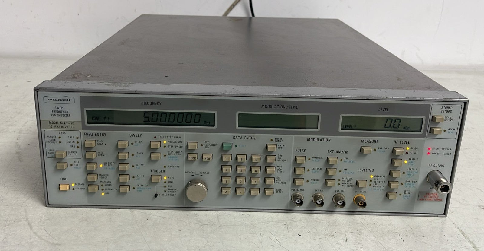Wiltron Model 6747B-20 Swept Frequency Synthesizer 10MHz 20GHz