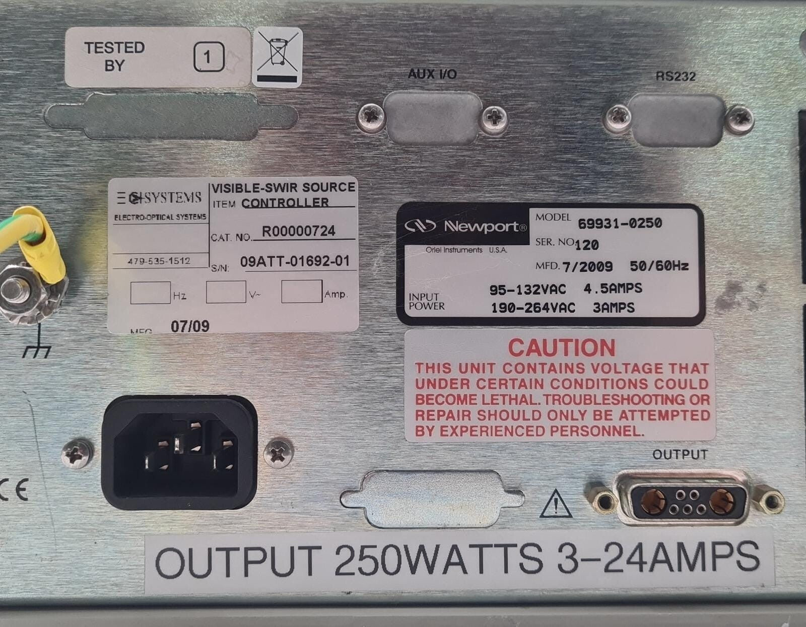 Newport 69931 Arc Lamp Power Supply / CI SYSTEMS Visible Swir Source Controller