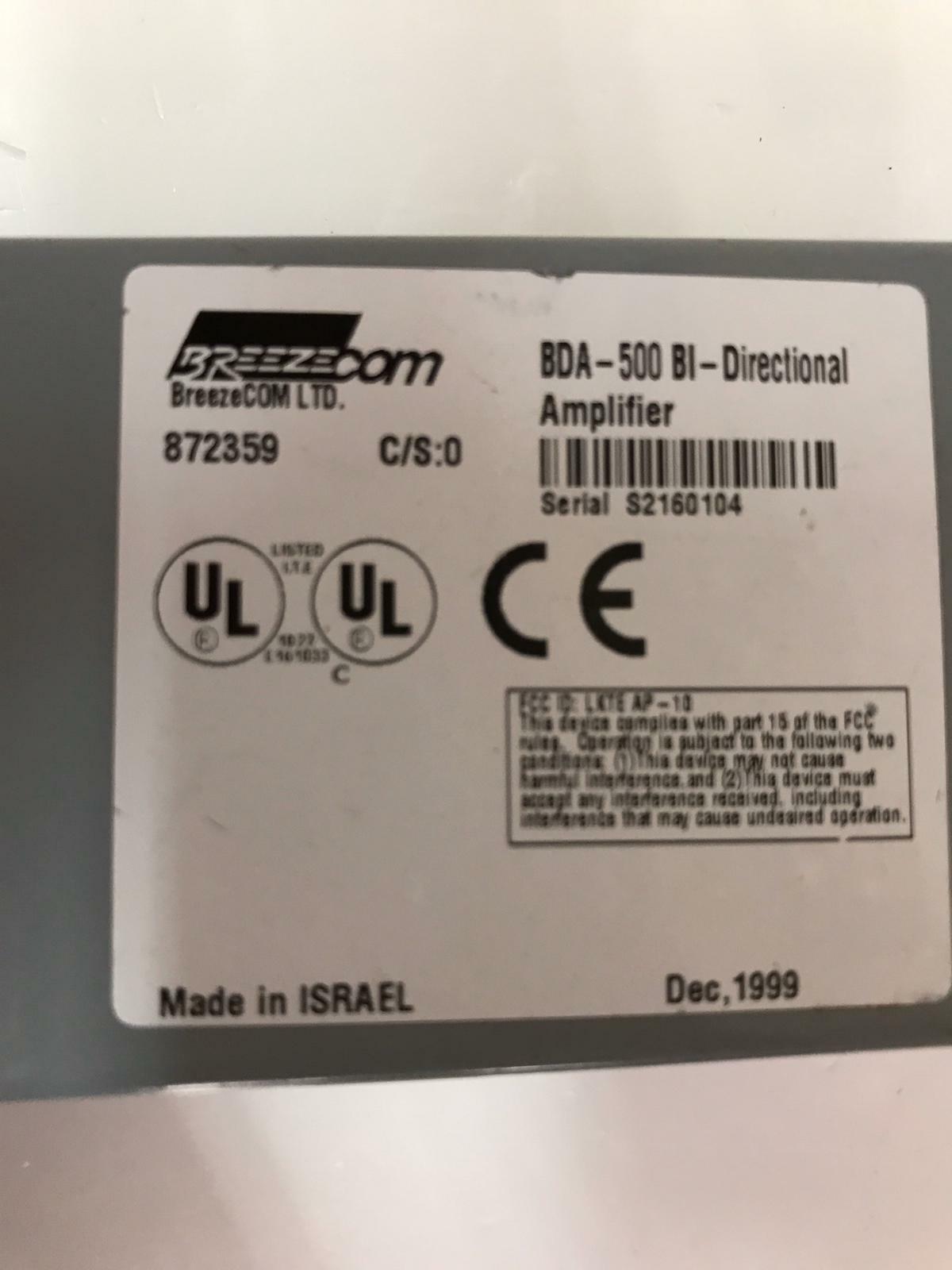 BREEZECOM BDA-500 BI-Directional Amplifier DC Power Injector