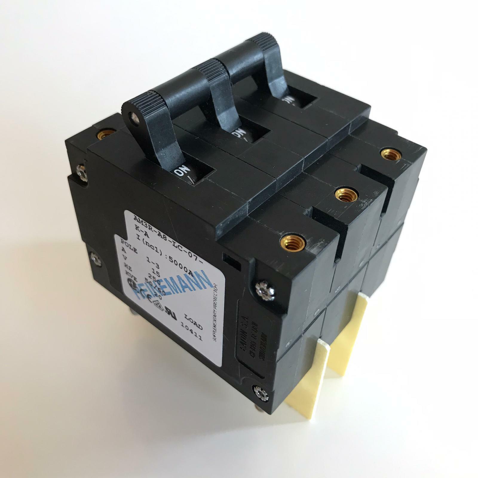 1X HEINEMANN AM3R-A8-LC-07-K-A 15A 250V 50/60Hz 20KvA CIRCUIT BREAKER