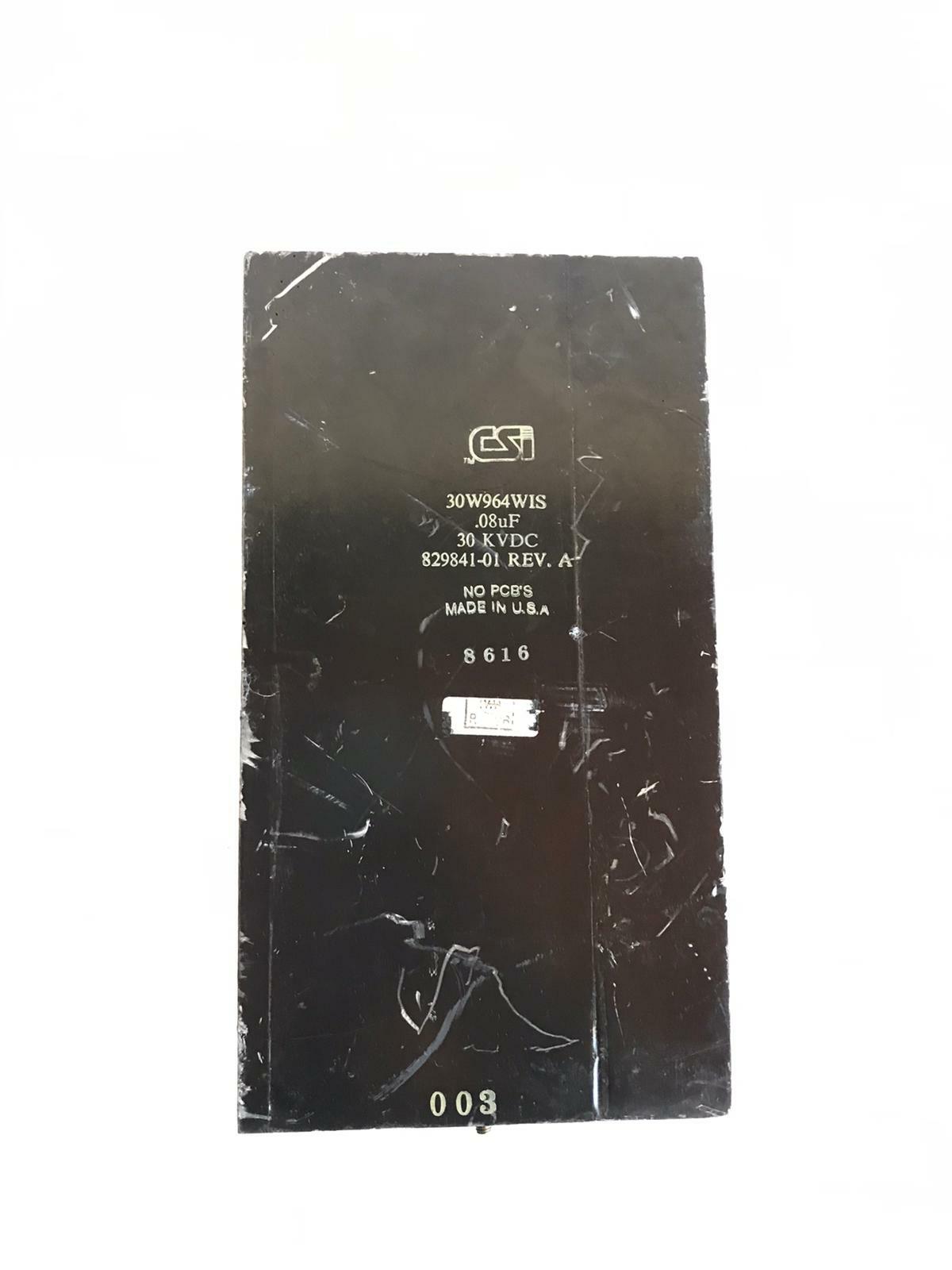 CSI Technologies 30W964WIS 0.80uF 30KVDC 829841-01 NO PCB'S Capacitor for Varian