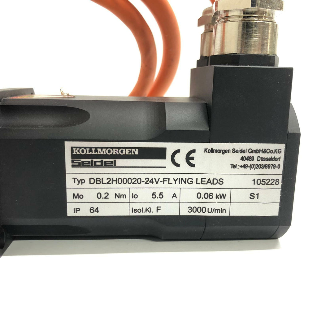 KOLLMORGEN SEIDEL AC SERVO MOTOR DBL2H00020-24V Flying Leads 5.5A 0.06kW