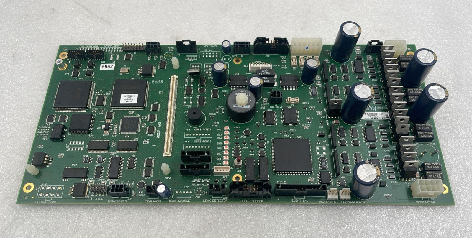 Waters 210000422 Acquity binary pump motherboard PCB front view