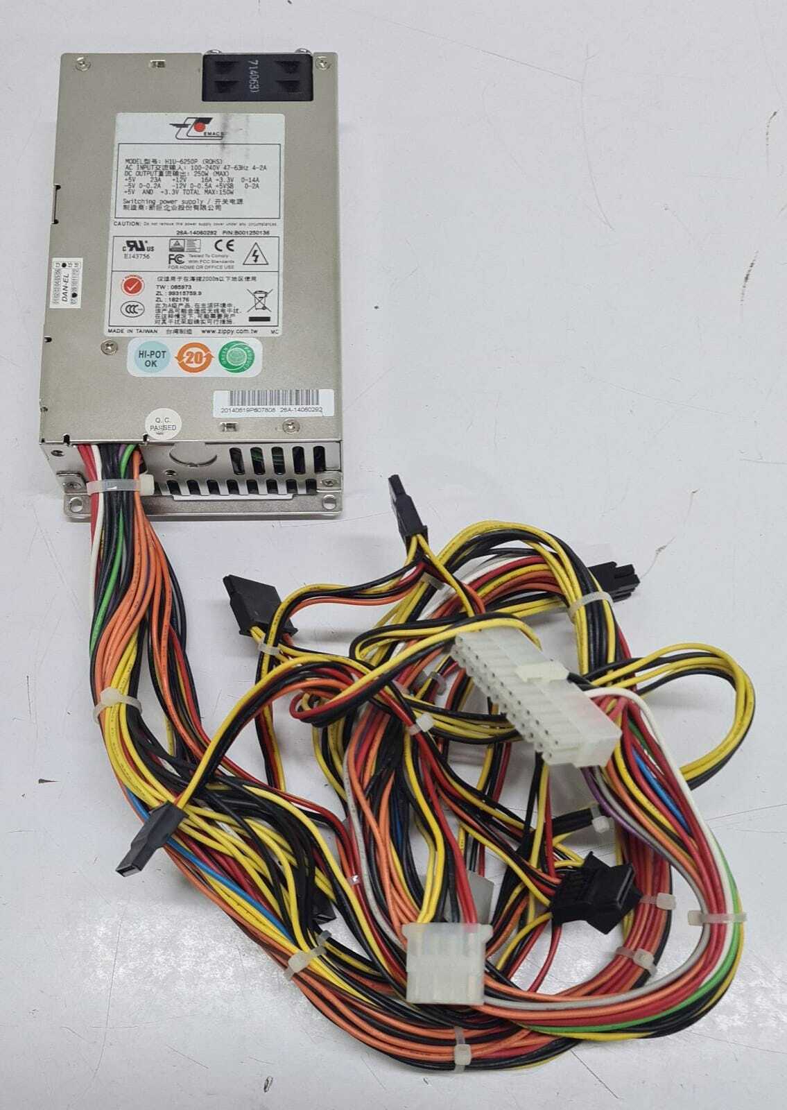 Zippy Emacs H1U-6250P (ROHS) 1U Switching Power Supply 250W