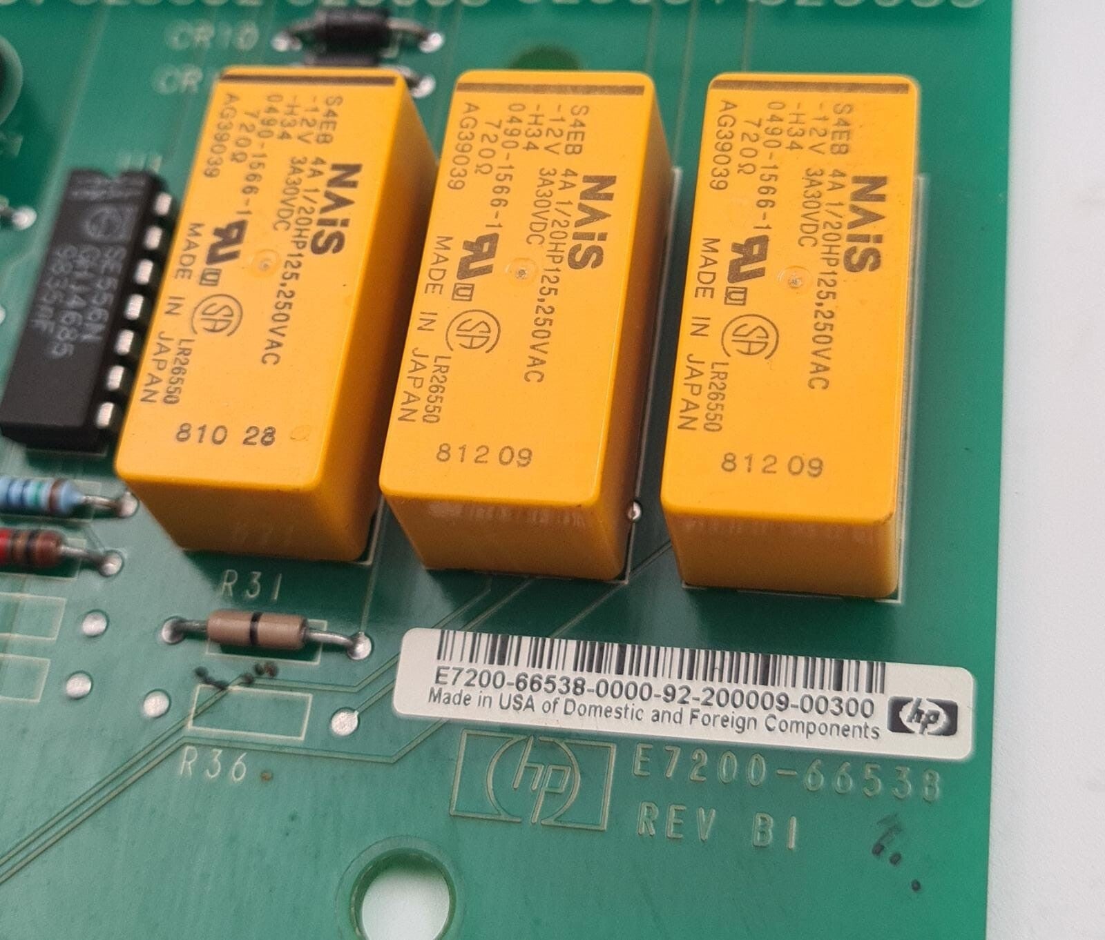 HP Hewlet Packard E7200-66538 Rev. B1 5DX X-Ray Interlock Junction Board