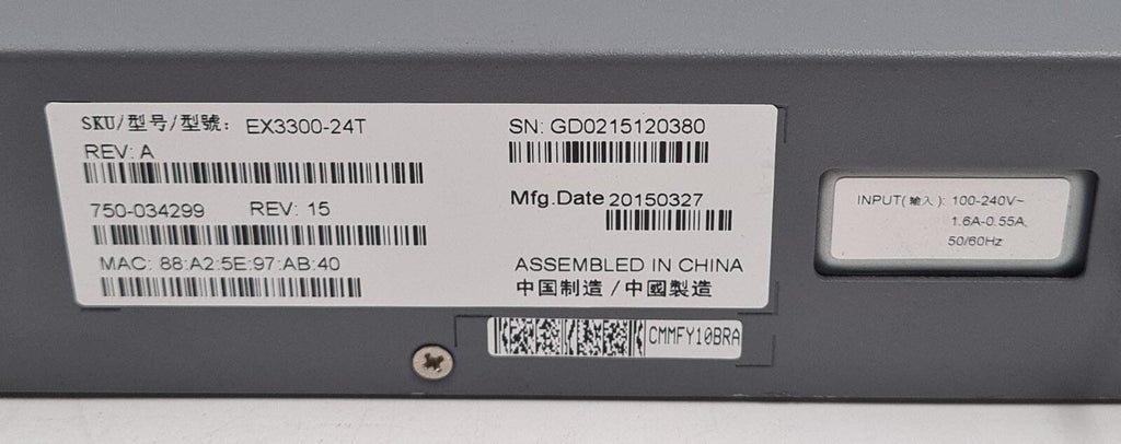 Juniper Networks EX3300 Series Ethernet Switch EX3300-24T 24-Port Gigabit BASE-T