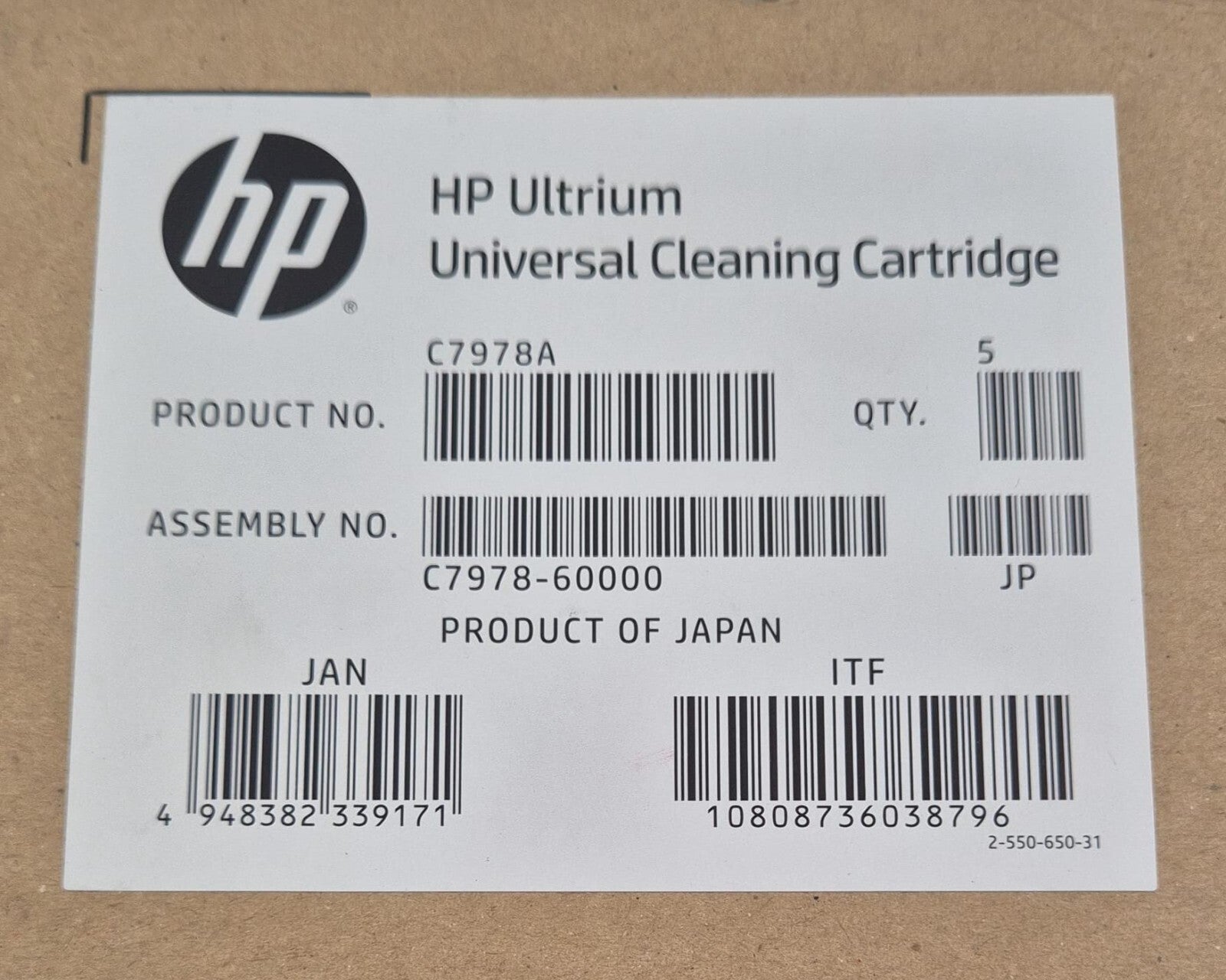 [5-Pack] NEW SEALED - HP C7978A C7978-60000 LTO Universal Cleaning Cartridge
