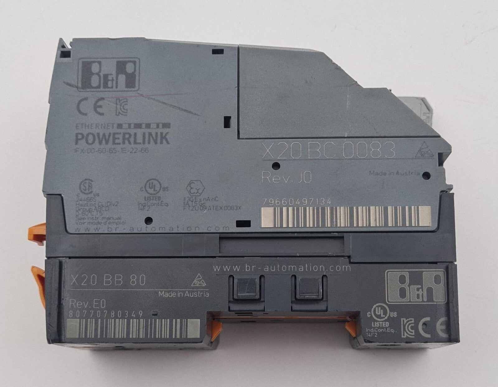 B&R X20 BC 0083 Digital Control ETHERNET POWERLINK & X20 PS 9400 X20 BB 80 Base