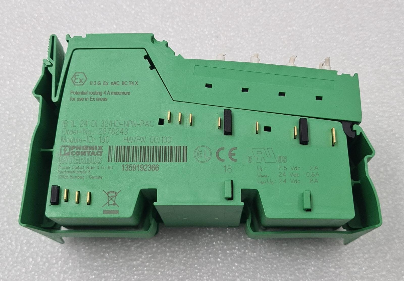 PHOENIX CONTACT INTERBUS IB IL 24 DI 32/HD-NPN-PAC 2878243 MODULE-ID: 190