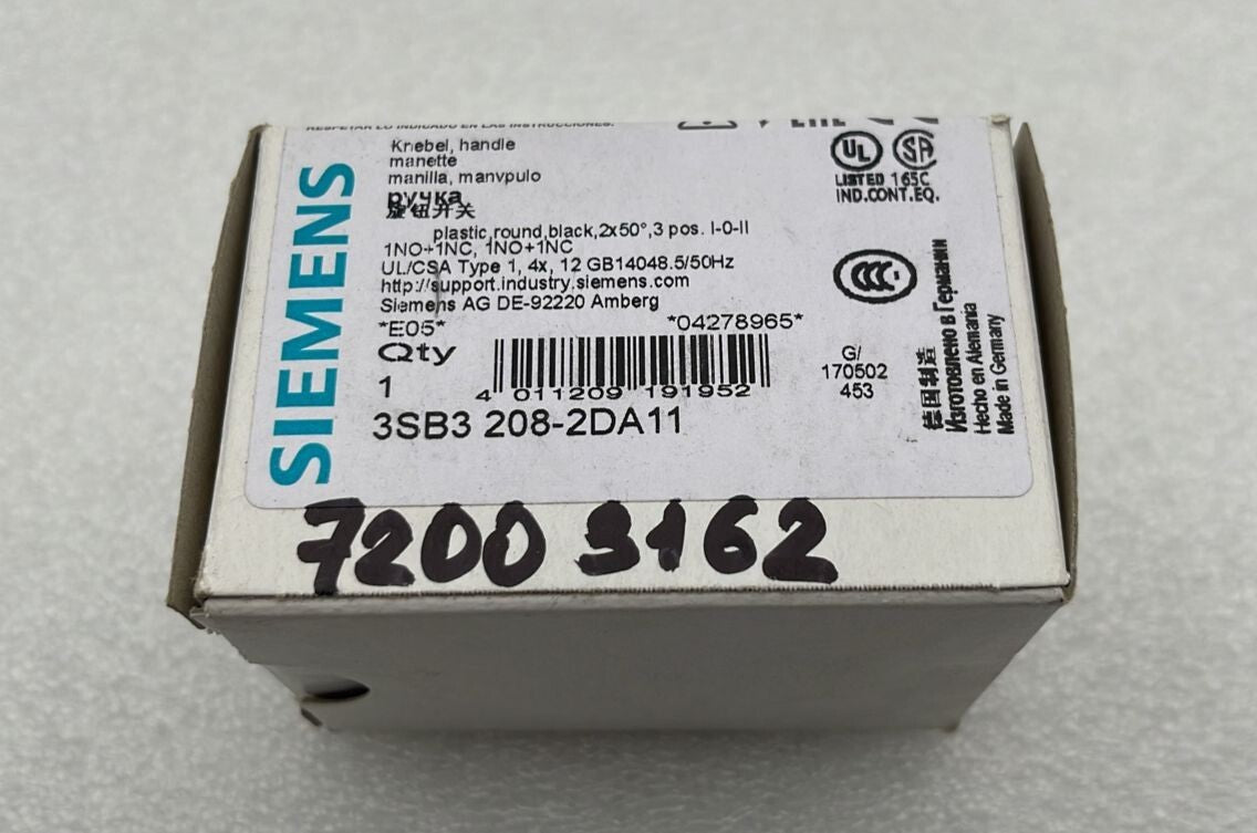 [LOT OF 4] Siemens 3SB3 208-2DA11 Knebel 3 Position Maintained Selector Switch