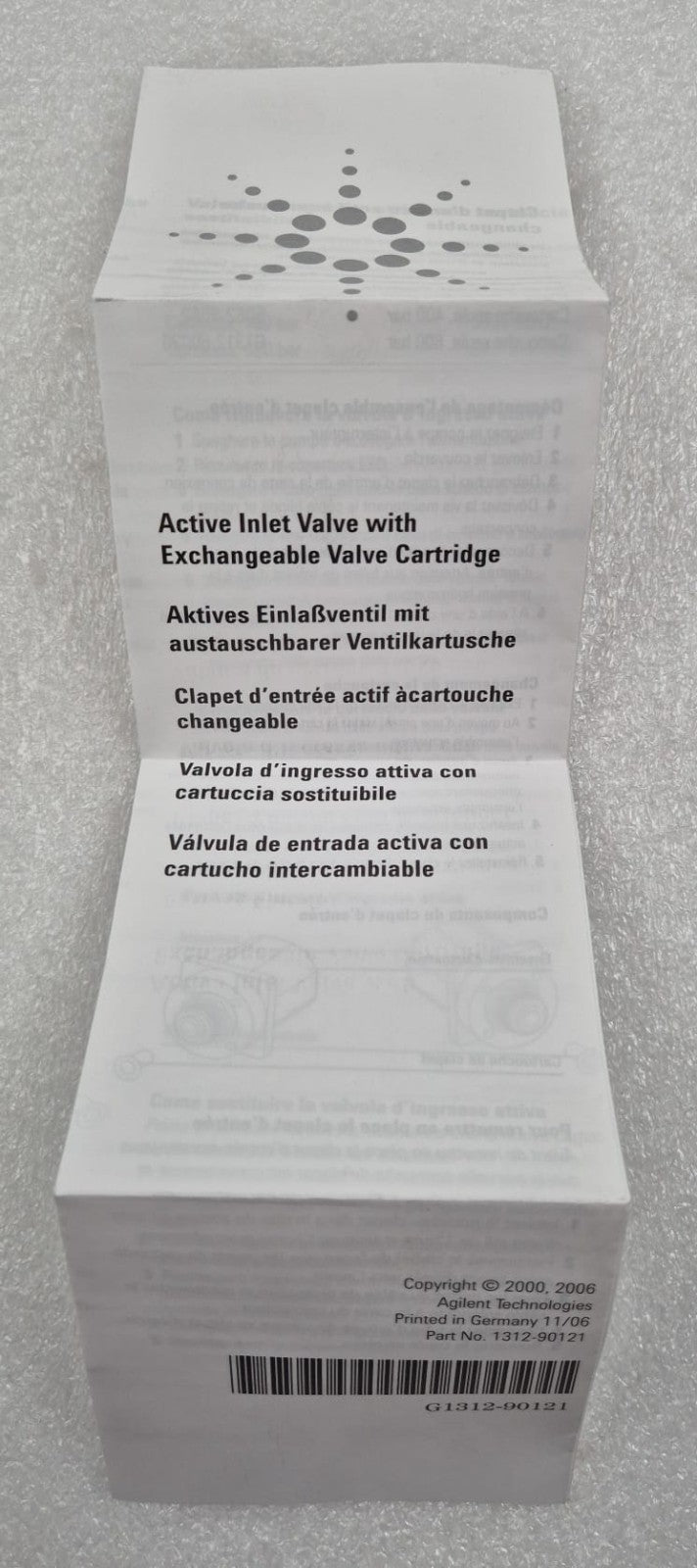 Agilent Technologies G1312-60025 HPLC Active Inlet Valve 0491-0131