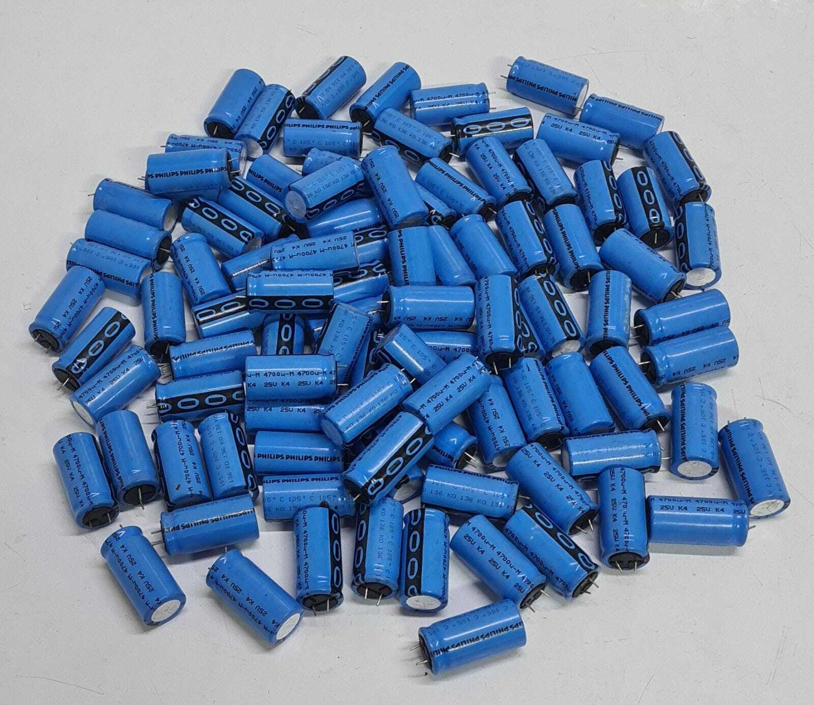 [LOT OF 97] NEW - PHILIPS C136RVI 4700uF 20% 25V 105 C K4 KO 136 Capacitor