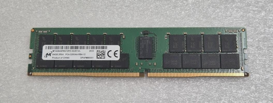 Micron MTA36ASF8G72PZ-3G2E1VL 64GB 2RX4 RDIMM PC4-3200AA Server Memory RAM